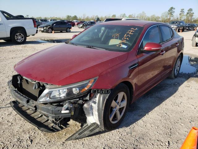 5XXGM4A72EG275459 - 2014 KIA OPTIMA LX RED photo 2