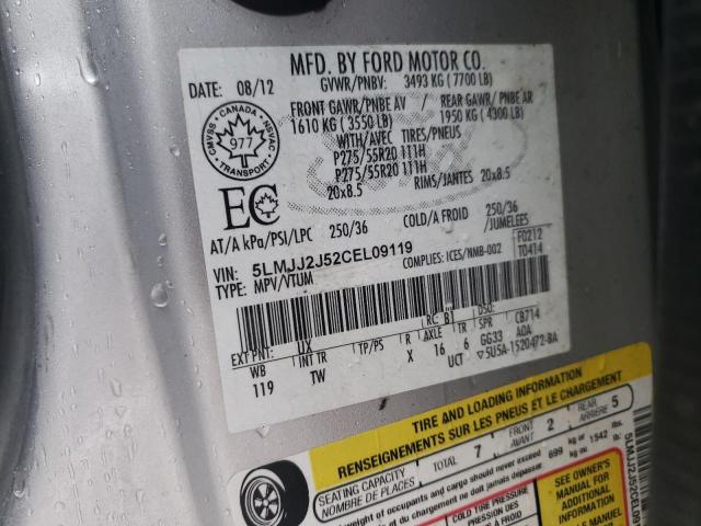 5LMJJ2J52CEL09119 - 2012 LINCOLN NAVIGATOR 银色 照片 13