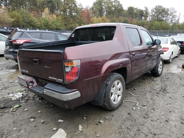 2HJYK16507H505012 - 2007 HONDA RIDGELINE RTL BURGUNDY photo 4