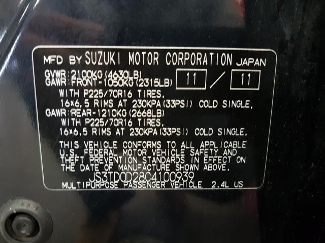 JS3TD0D28C4100939 - 2012 SUZUKI GRAND VITARA PREMIUM  photo 10