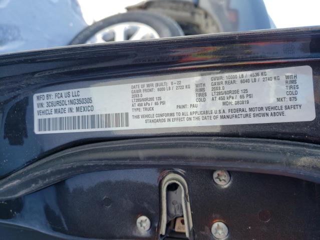 3C6UR5DL1NG350305 - 2022 RAM 2500 BIG HORN/LONE STAR GRAY photo 12