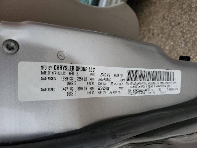 2C4RC1BG6CR344733 - 2012 CHRYSLER TOWN & COU TOURING ვერცხლისფერი ფოტო 13