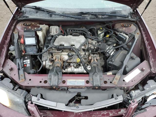 2G1WF52E549424504 - 2004 CHEVROLET IMPALA BURGUNDY photo 11