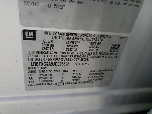 LRBFXCSA9JD023802 - 2018 BUICK ENVISION PREFERRED SILVER photo 13