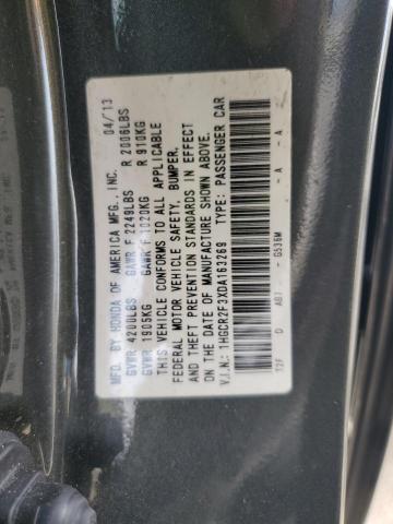 1HGCR2F3XDA163269 - 2013 HONDA ACCORD LX GRAY photo 13