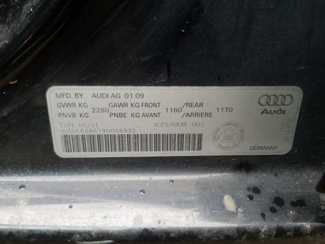 WAULK68K19N056932 - 2009 AUDI A4 3.2 QUATTRO  photo 10