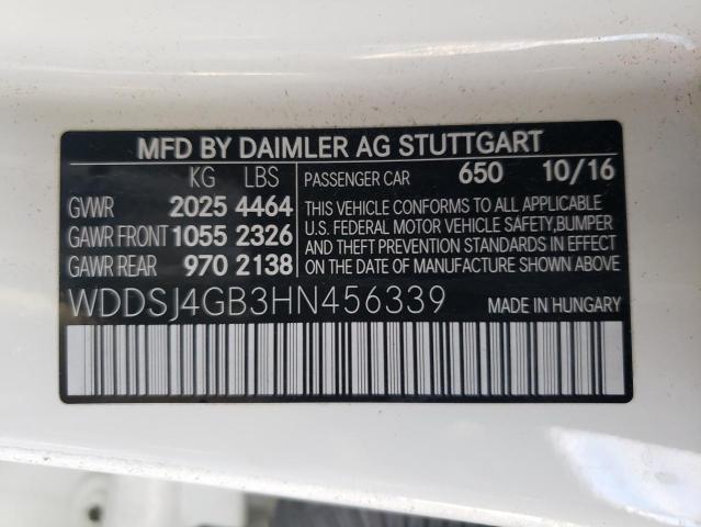 WDDSJ4GB3HN456339 - 2017 MERCEDES-BENZ CLA 250 4MATIC WHITE photo 12