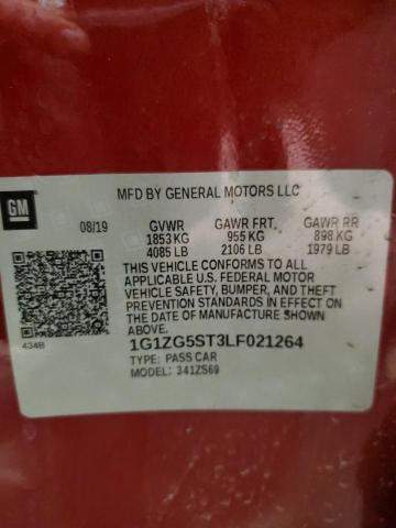 1G1ZG5ST3LF021264 - 2020 CHEVROLET MALIBU RS 栗色 照片 12