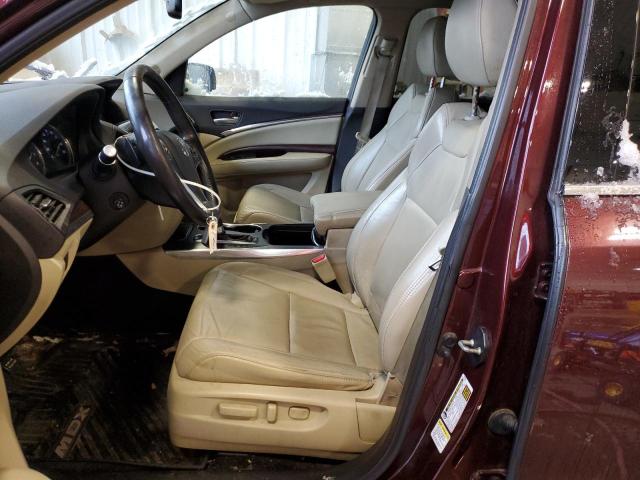 5FRYD4H20EB018395 - 2014 ACURA MDX MAROON photo 7