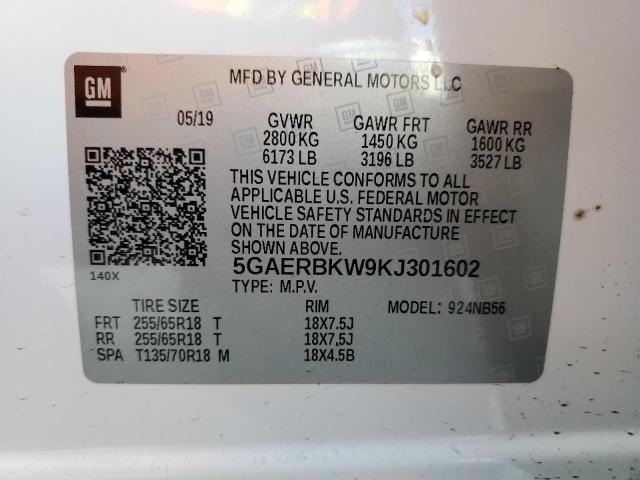 5GAERBKW9KJ301602 - 2019 BUICK ENCLAVE ESSENCE 白色 照片 13