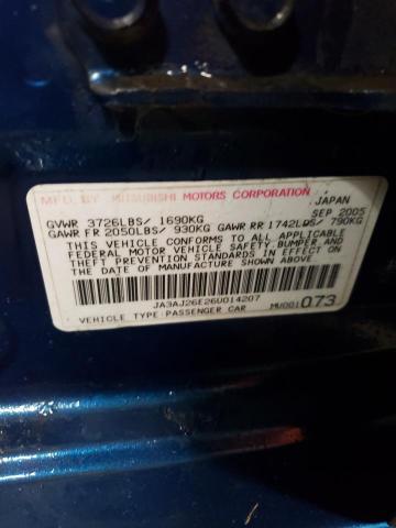 JA3AJ26E26U014207 - 2006 MITSUBISHI LANCER ES BLUE photo 13