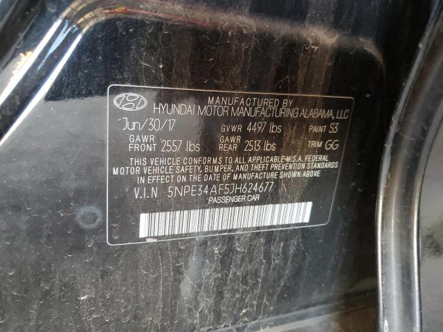 5NPE34AF5JH624677 - 2018 HYUNDAI SONATA SPORT BLACK photo 12