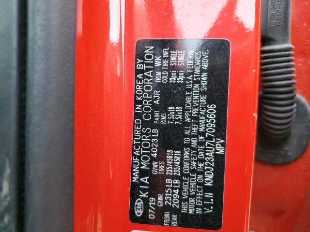 KNDJ23AU7L7095606 - 2020 KIA SOUL LX RED photo 12