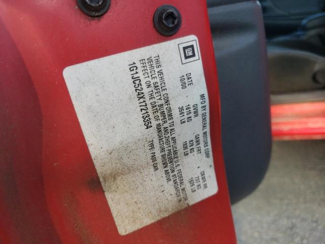 1G1JC524X17213354 - 2001 CHEVROLET CAVALIER BASE RED photo 12