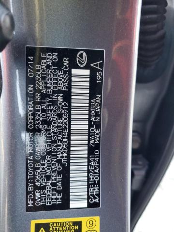 JTHKD5BH4E2205912 - 2014 LEXUS CT 200 GRAY photo 13