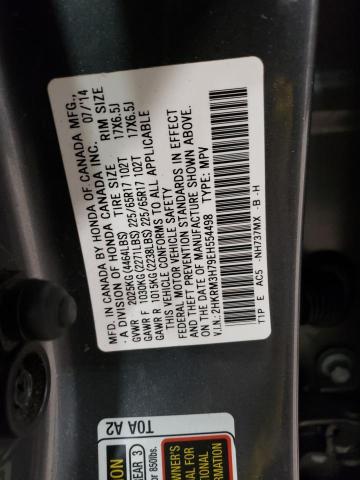 2HKRM3H79EH554498 - 2014 HONDA CR-V EXL CHARCOAL photo 12