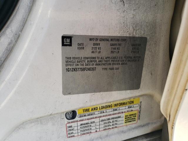 1G1ZK57758F246397 - 2008 CHEVROLET MALIBU LTZ 白色 照片 12