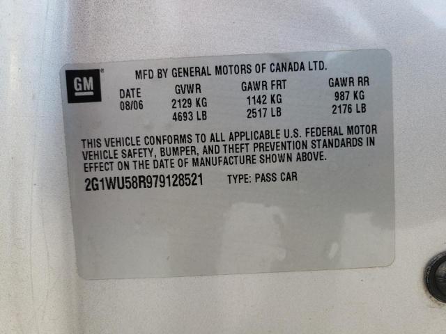 2G1WU58R979128521 - 2007 CHEVROLET IMPALA LTZ BEIGE photo 12