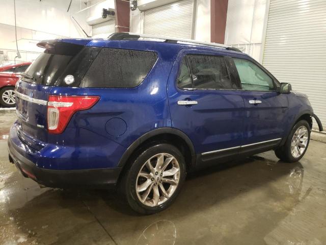 1FM5K8F82FGA77038 - 2015 FORD EXPLORER LIMITED BLUE photo 3