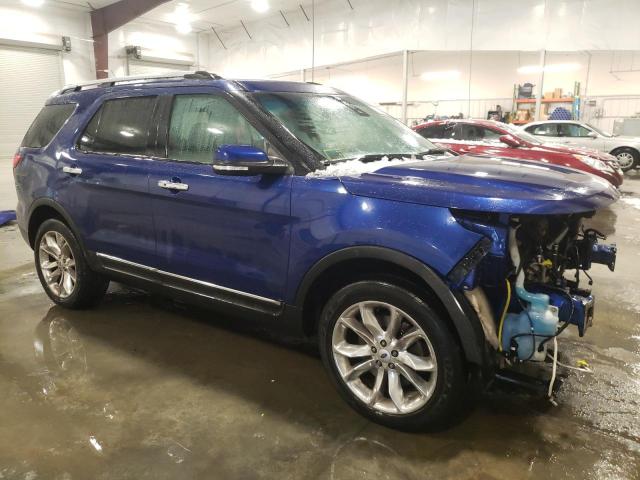 1FM5K8F82FGA77038 - 2015 FORD EXPLORER LIMITED BLUE photo 4