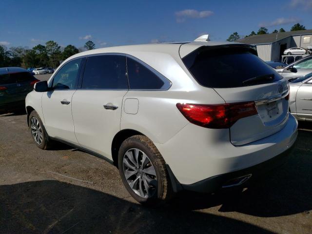 5FRYD3H40EB012964 - 2014 ACURA MDX TECHNOLOGY WHITE photo 2