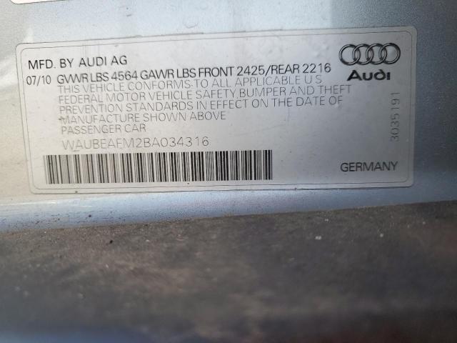 WAUBEAFM2BA034316 - 2011 AUDI A3 PREMIUM SILVER photo 12