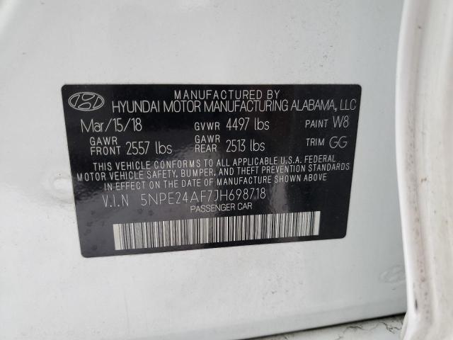 5NPE24AF7JH698718 - 2018 HYUNDAI SONATA SE WHITE photo 13