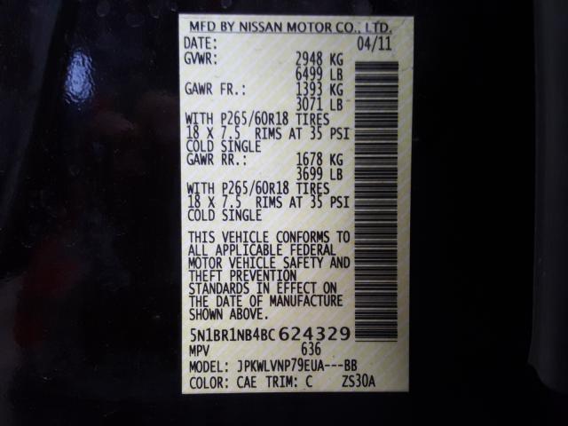 5N1BR1NB4BC624329 - 2011 NISSAN PATHFINDER LE  ფოტო 10