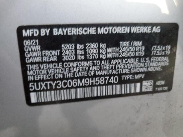 5UXTY3C06M9H58740 - 2021 BMW X3 SDRIVE30I SILVER photo 13