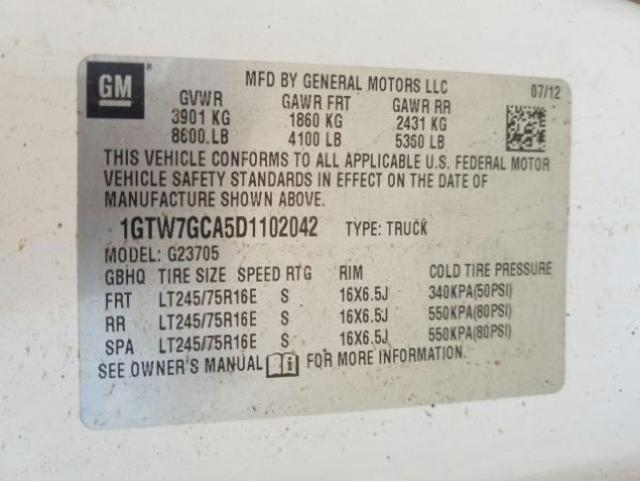 1GTW7GCA5D1102042 - 2013 GMC SAVANA G2500  photo 10