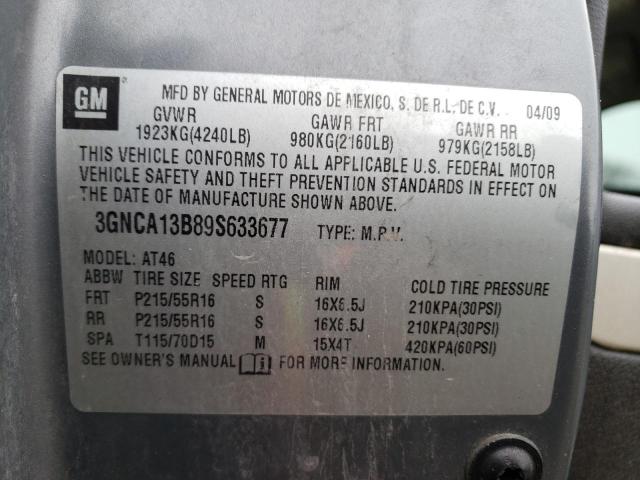 3GNCA13B89S633677 - 2009 CHEVROLET HHR LS 灰色 照片 12