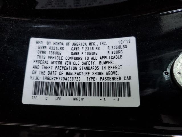 1HGCR2F77DA030729 - 2013 HONDA ACCORD EX BLACK photo 13