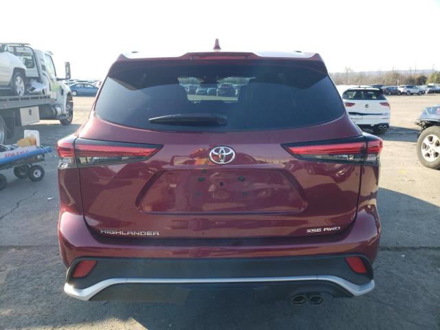 5TDJZRBH0MS097236 - 2021 TOYOTA HIGHLANDER XSE RED photo 6