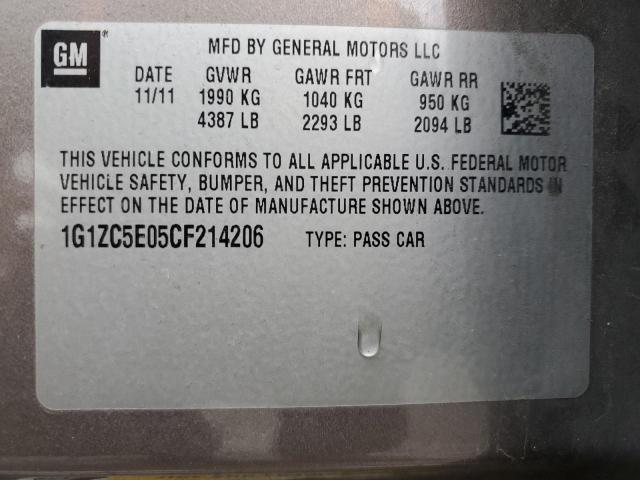 1G1ZC5E05CF214206 - 2012 CHEVROLET MALIBU 1LT GRAY photo 12