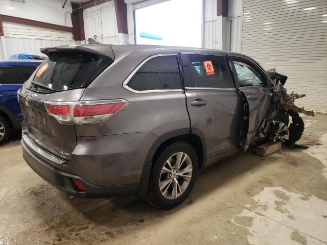 5TDBKRFH8FS177809 - 2015 TOYOTA HIGHLANDER LE GRAY photo 3