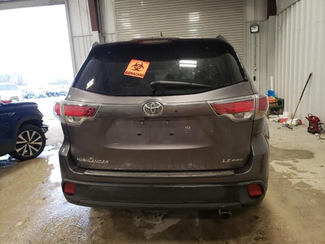 5TDBKRFH8FS177809 - 2015 TOYOTA HIGHLANDER LE GRAY photo 6