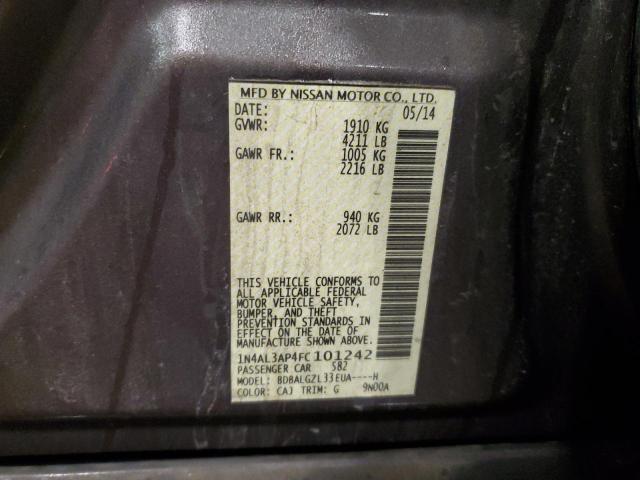 1N4AL3AP4FC101242 - 2015 NISSAN ALTIMA 2.5 GRAY photo 13