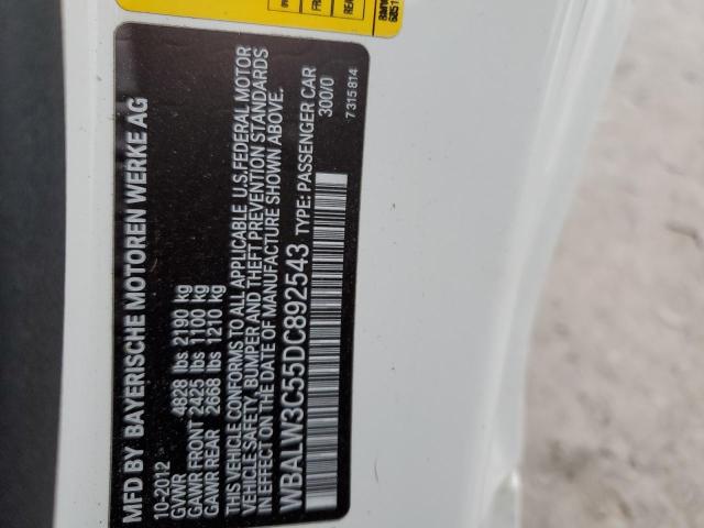 WBALW3C55DC892543 - 2013 BMW 640 I WHITE photo 12