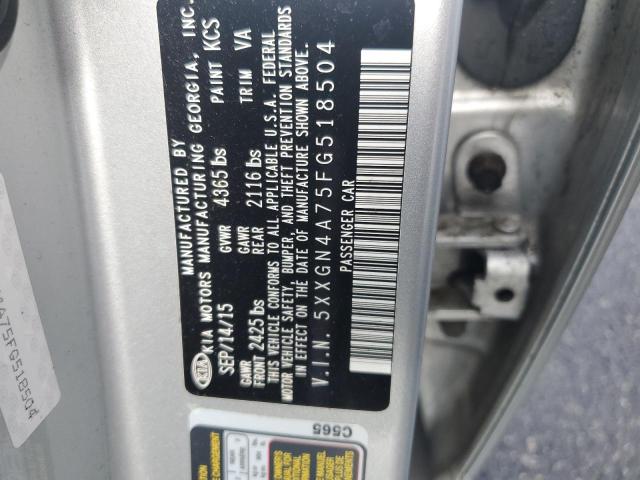 5XXGN4A75FG518504 - 2015 KIA OPTIMA EX SILVER photo 12