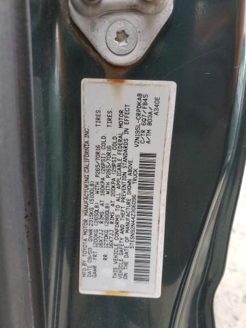 5TESN92N44Z306096 - 2004 TOYOTA TACOMA XTRACAB PRERUNNER მწვანე ფოტო 12