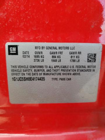 1G1JC5SH8E4174435 - 2014 CHEVROLET SONIC LT RED photo 12