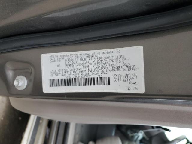 5TDZT38A24S225133 - 2004 TOYOTA SEQUOIA LIMITED GRAY photo 14
