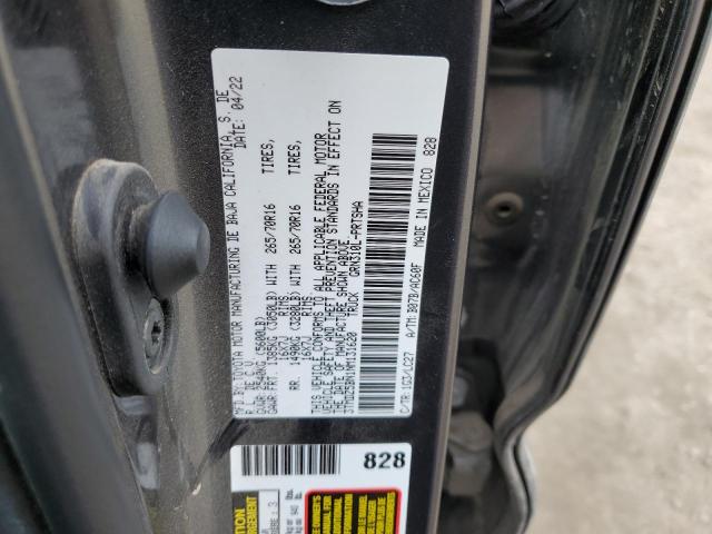 3TMDZ5BN1NM131620 - 2022 TOYOTA TACOMA DOUBLE CAB 灰色 照片 12