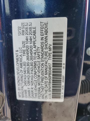5FNYF8H50PB004917 - 2023 HONDA PASSPORT EXL Mavi foto 13