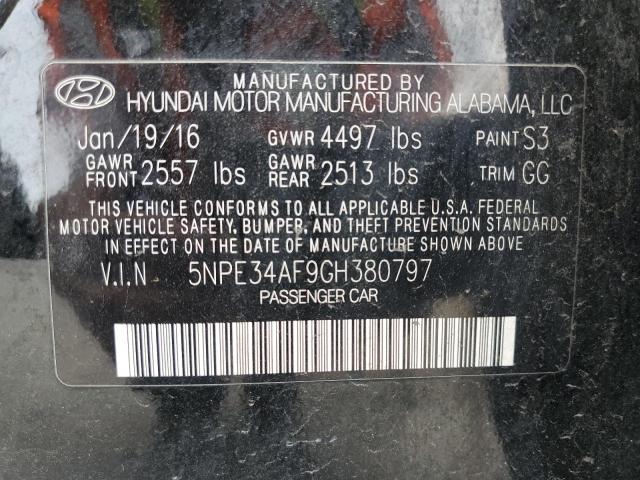 5NPE34AF9GH380797 - 2016 HYUNDAI SONATA SPORT Schwarz Foto 12