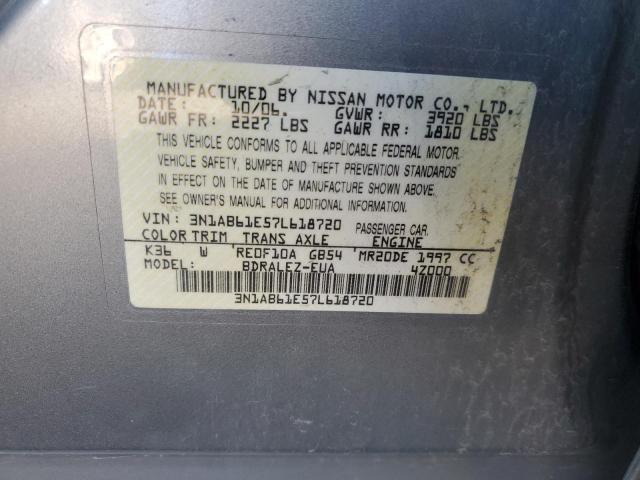 3N1AB61E57L618720 - 2007 NISSAN SENTRA 2.0 SILVER photo 12