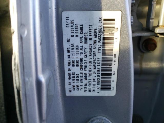 1HGCP2F30BA113287 - 2011 HONDA ACCORD LX SILVER photo 12