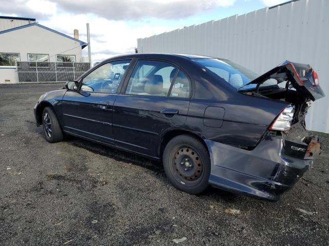 2HGES16555H590645 - 2005 HONDA CIVIC LX BLACK photo 2