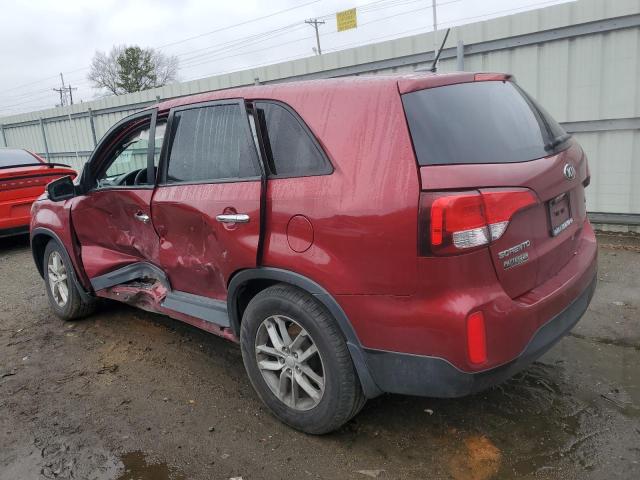 5XYKT3A6XEG485270 - 2014 KIA SORENTO LX RED photo 2