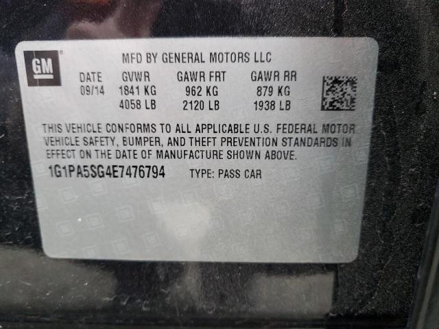 1G1PA5SG4E7476794 - 2014 CHEVROLET CRUZE LS BLACK photo 12